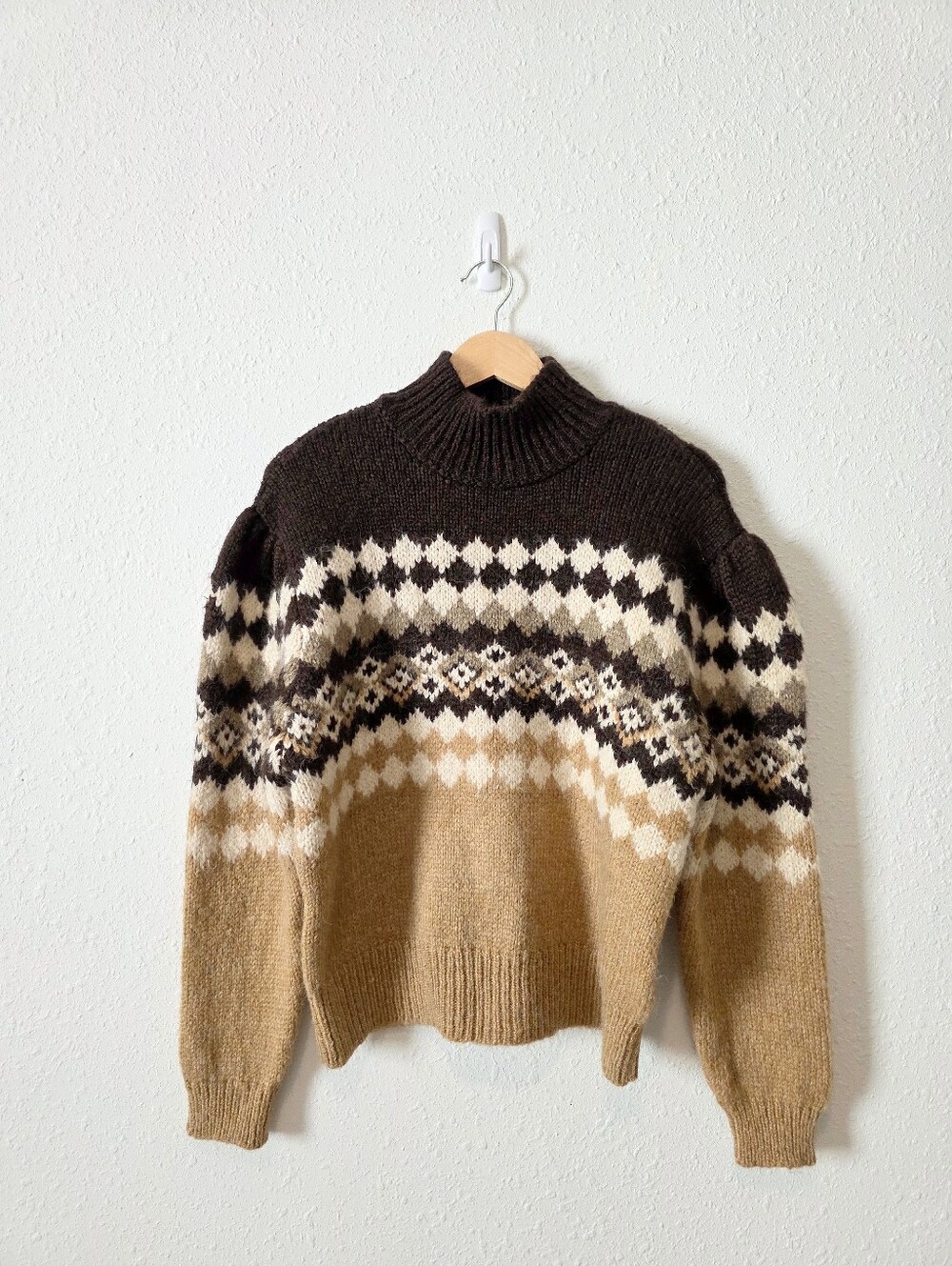 NEW Fairisle Oversized Turtleneck Sweater S